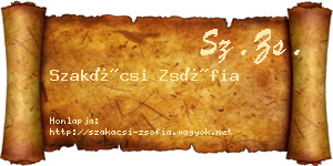Szakácsi Zsófia névjegykártya