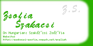 zsofia szakacsi business card